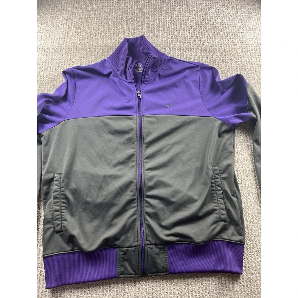 Nike Track Jacket Athletic Dept Purple‎ Colorblock Full Zip Mens XL Retro Style